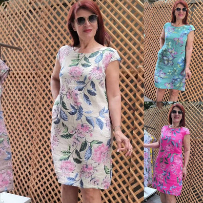 🔥50% OFF TODAY🔥Plus Size Round Neck Loose sleeved printed dress