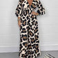 Leopard print V-neck jumpsuit