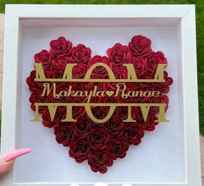 Personalized Mom Flower Shadow Box With Name For Mother's Day