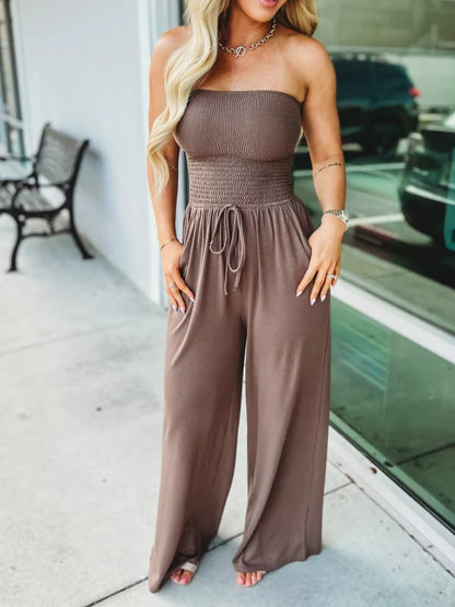 2024 fashion trends-The latest off-shoulder waist jumpsuit