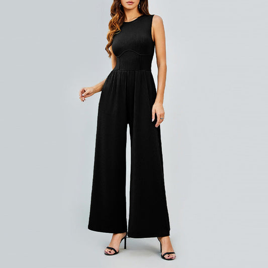 🔥best seller🔥Women’s Solid Sleeveless Wide Leg Jumpsuit （✈️Free Shipping）