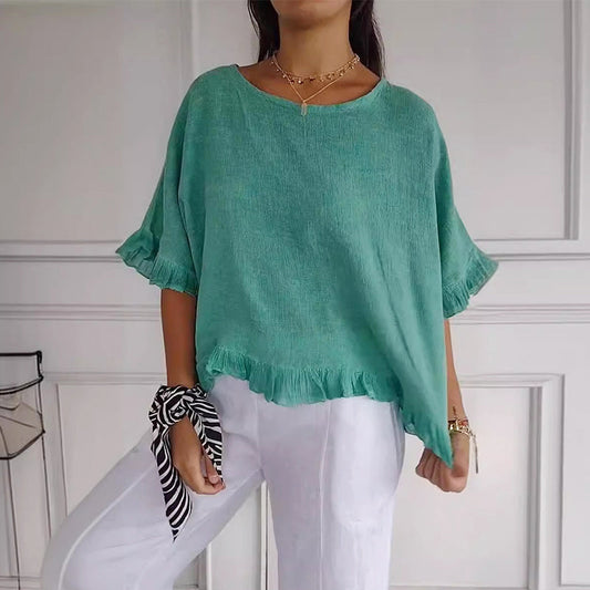 🔥BUY 4 GET FREE SHIPPING-50% OFF🔥Summer cotton linen top with loose fit