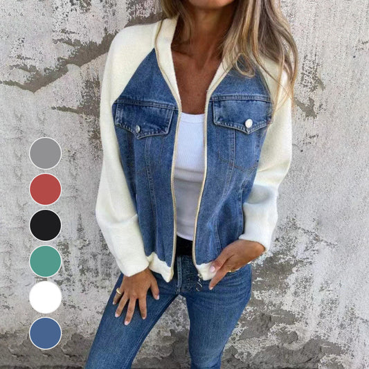 💥Limit Time 52% OFF💕Women's Creative Denim Splicing Jacket