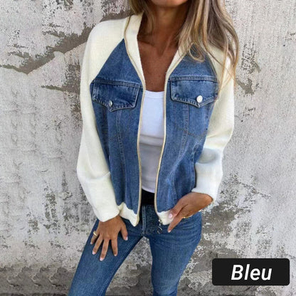 💥Limit Time 52% OFF💕Women's Creative Denim Splicing Jacket