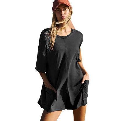 Oversized T-shirt V-shaped Back Romper💖