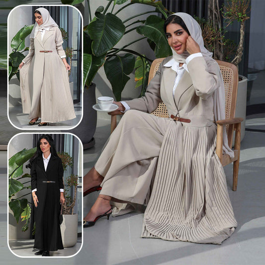 Women's Abaya Pleated Cardigan Robe