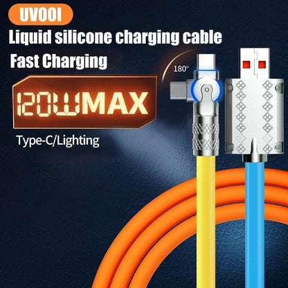 🔥Hot Sale 50% off🔥180° Rotating Quick Charging Cable--Let you hold your phone comfortably!