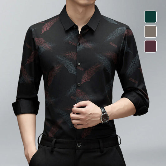 🔥SUMMER HOT SALE 50%OFF🔥Men's Business Casual Printed Long-Sleeved Shirt