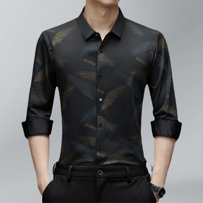 🔥SUMMER HOT SALE 50%OFF🔥Men's Business Casual Printed Long-Sleeved Shirt