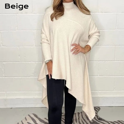 🔥Hot Sales - 55% OFF🔥Women's Casual Knit Solid Irregular Turtleneck Sweater