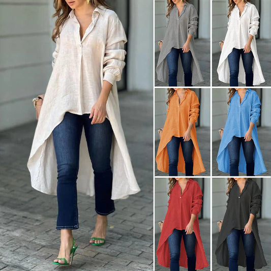 🌷Limited Time 42% OFF💞 Nomenoy® Women's Elegant Long Lapel Shirt