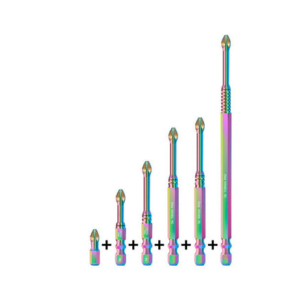 🔧 S6 Color Titanium Impact Screwdriver Bit | Ultra-Hard Magnetic | Anti-Slip Cross Head ✨