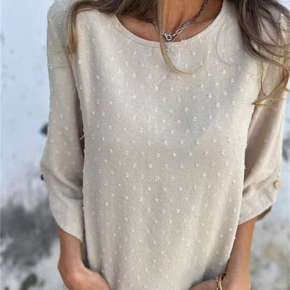 🔥Limited Time 56% OFF🔥Women's Casual Round Neck Jacquard Top