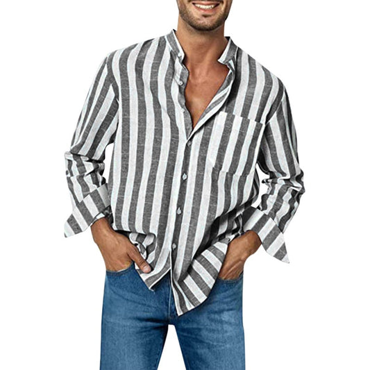 👔Limited Time 50% OFF💞Men's Casual Stylish Striped Long-Sleeve Shirt