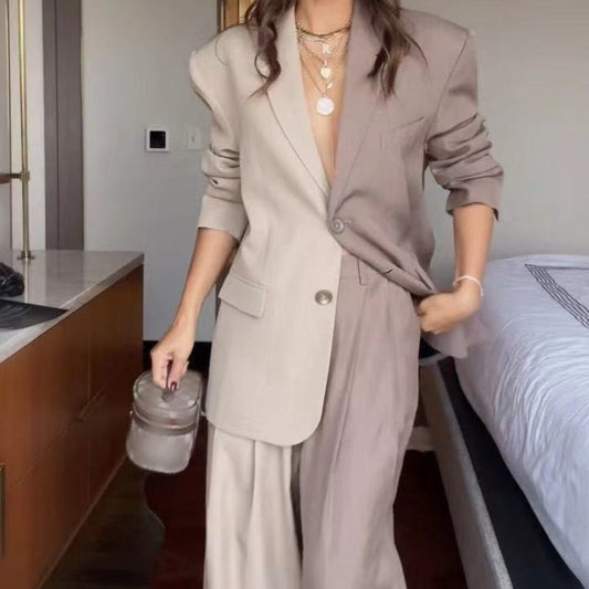 🎅Christmas Pre-sale🎁Women's Two-tone Loose Fit Suit