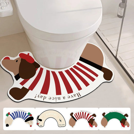 🎅Xmas Sales🎄Non-Slip Absorbency U-Shaped Toilet Rug