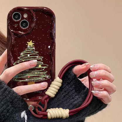 Christmas-Themed Full Coverage Phone Case with Lanyard