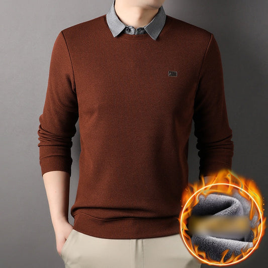 🔥HOT SALE 50% OFF🔥False Two-Piece Men's Warm Knit Sweater