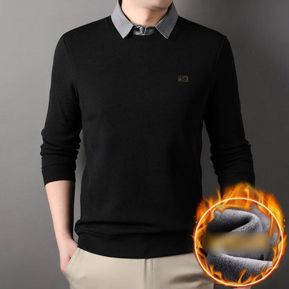 🔥HOT SALE 50% OFF🔥False Two-Piece Men's Warm Knit Sweater